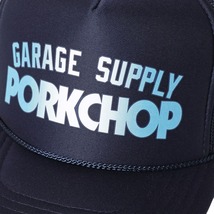 新品【PORKCHOP GARAGE SUPPLY BLOCK LOGO CAP NAVY ポークチョップ ガレージサプライ ブロック ロゴ キャップ メッシュキャップ ネイビー_画像2