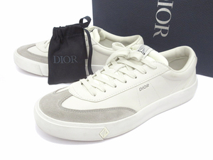 ディオール Dior スニーカー B101 スムースカーフスキン スエード レザー ホワイト グレー size 45 JP30 メンズ