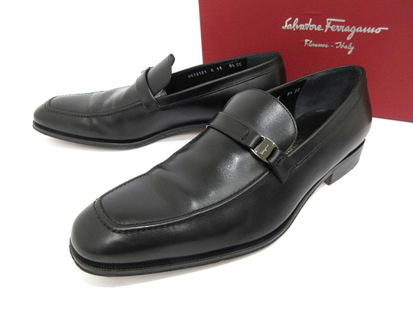 サルヴァトーレフェラガモ Salvatore Ferragamo シューズ ドレスシューズ ビジネスシューズ DESTIN レザー ブラック size 9.5 EE 27.5cm