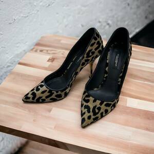  Dolce & Gabbana *DOLCE&GABBANA* леопардовая расцветка / Leopard рисунок / чёрный * каблук / туфли-лодочки /37