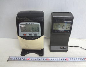 Kソや3675 NIPPO タイムレコーダー タイムボーイ TIMEBOY7 勤怠管理 タイムカード 事務機器 店舗用品 オフィス 会社 2点セット