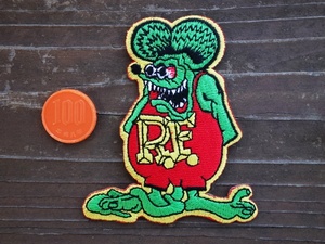 【送料無料】アイロンワッペン ラットフィンク ＲＡＴＦＩＮＫ ＧＲ/ＹＥ 人気 アップリケ