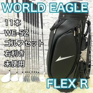 【未使用】ワールドイーグル WE-5Z ゴルフセット 11本 右 R クラブ WORLDEAGLE キャディバッグ メンズ 初心者 送料無料
