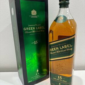 1円～ 未開栓 JOHNNIE WALKER/ジョニーウォーカー グリーンラベル 15年 GREEN LABEL 1000ml 43% スコッチウイスキーの画像1