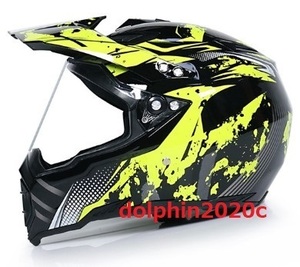 新品 バイク オフロードヘルメット フルフェイスヘルメット モトクロス S~XL サイズ選択可　 JR-黄　サイズ：M