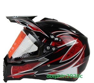 新品 バイク オフロードヘルメット フルフェイスヘルメット モトクロス S~XL サイズ選択可　 HLT-黒　サイズ：L