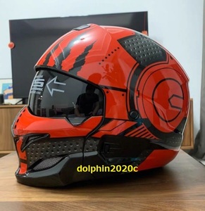 バイク 内蔵レンズ フルフェイスヘルメット ジェットヘルメット 変身 多機能 組み立て 1代目 M~XXLサイズ選択可　サイズ：L
