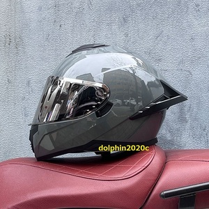 バイク 内蔵サングラス オンロード ヘルメット フルフェイスヘルメット　S~XXLサイズ選択可 　グレー 　サイズ：XL