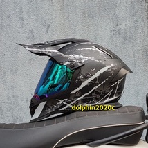 バイク 内蔵サングラス オフロードヘルメット フルフェイスヘルメット モトクロス S~XLサイズ選択可　グレー　サイズ：XL_画像3