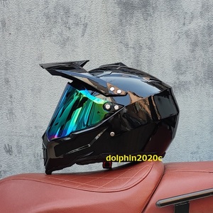 新品 バイク オフロードヘルメット フルフェイスヘルメット モトクロス S~XL サイズ選択可　 艶有り黒　サイズ：XL