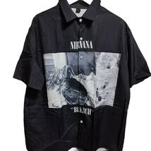 海外直輸入品★ニルヴァーナ Nirvana「Bleach　ブリーチ」 半袖シャツ【Lサイズ】総柄デザイン バンドT 新品　Kurt Cobain カートコバーン_画像1