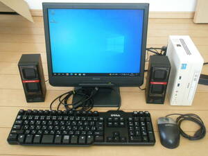「Endeavor ST160E」超小型デスクトップPC/15型液晶ディスプレイ 一式セット 中古