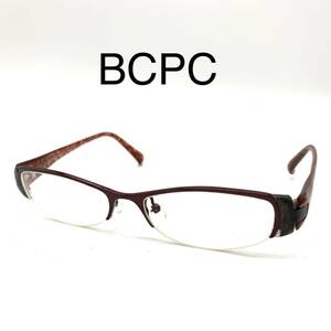 BCPC メガネフレーム 度入り 眼鏡 アイウェア TITANIUM ハーフリム ジャンク YBX073