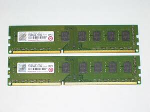 ◆Transcend製 PC3-12800 (DDR3-1600) 16GB (8GB×2枚) 完動品 即決！★送料120円！