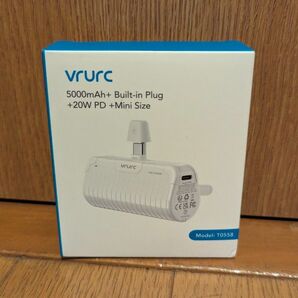 VRURC モバイルバッテリー 小型 軽量 PSE認証済(ホワイト) ホワイト モバイルバッテリー