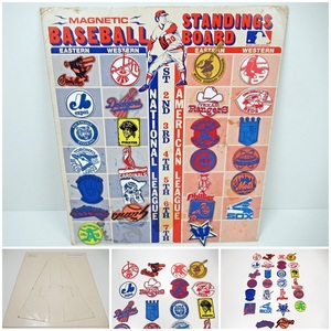 ◆[B13]1970 年代の MLB 磁気順位ボード　オリジナル チーム ラバー マグネット 26個付き　1970'S MLB Magnetic Standings Board