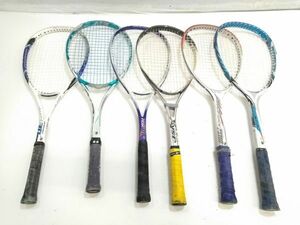 ◇軟式 テニスラケット 6本まとめ ソフト MIZUNO TN XYST DI-700 YONEX NANOFORCE 7500 GRAPHREX 30 ADX-10 NX500 セット 0510B4H @140 ◇