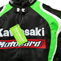 ■028【kawasaki】バイクジャケット ■カワサキレーシング　■メッシュ オートバイ_画像5