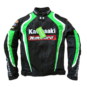 ■028【kawasaki】バイクジャケット ■カワサキレーシング　■メッシュ オートバイ