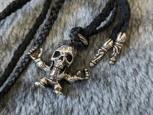 [ большой мощности. Large!!] Chrome Hearts CHROME HEARTS FOTI Harris чай ta короткое колье колье кожа Blade прокрутить chip 