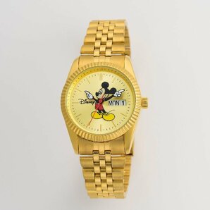 1円～ 1スタ aiko愛用【ほぼ入手不可能】アナザーヘブン×Disney限定MICKEYミッキーマウス別注コラボ時計フルゴールド/デイトジャストの画像6