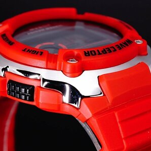 1円～1スタ 新品未使用 逆輸入model CASIO カシオ電波時計200m防水【誤差10万年に1秒】RED レッド 20気圧 超高性能 ハイスペック腕時計の画像6