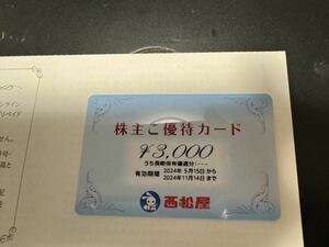 西松屋　株主優待券　3000円分