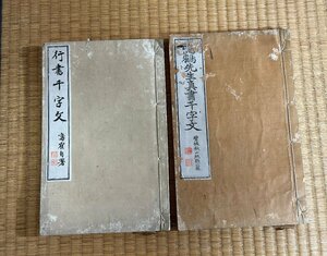 【洛座】古本古書 日下部鳴鶴先生書行書千字文 等二冊 ＜墨蹟茶道具掛け軸人物中国◆