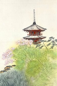 【洛座】【真作】 京都の画家 平井楳仙 軸 鶴図＜師竹内栖鳳茶掛◆816-18