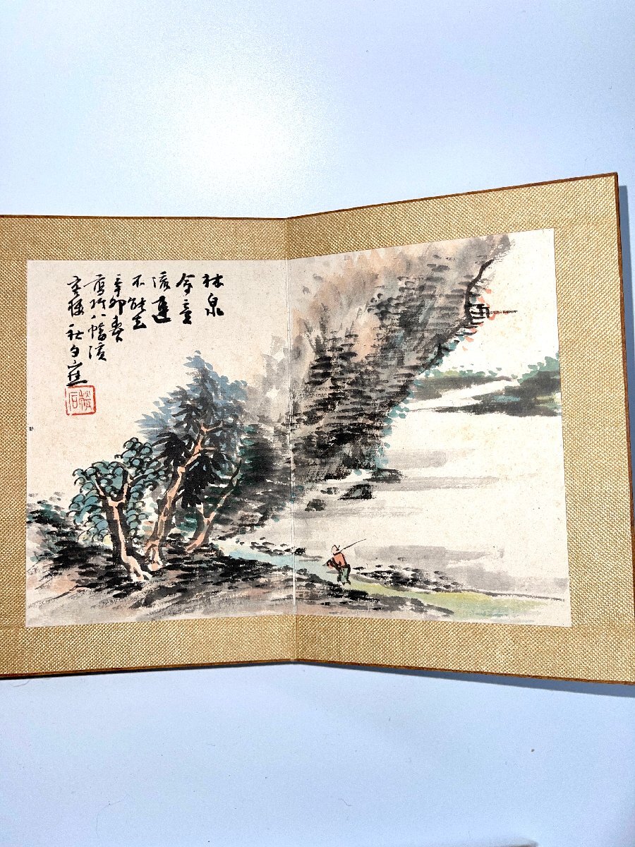 [Rakuza] [Genuino] Colaboración entre Tanomura Choinyu y otros literatos y artistas. Libro de dibujo, Caligrafía y pintura chinas de Terada Beiyo ◆01-21, Cuadro, pintura japonesa, Paisaje, viento y luna