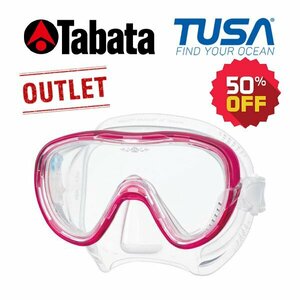 ●アウトレット・５０％ＯＦＦ● TUSA 女性向けダイビングマスク Tina ティナ M1002BP ［クリアシリコン・赤フレームのマスク］