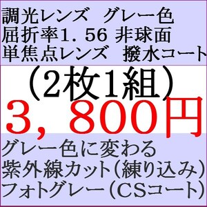 ●大特価セール●眼鏡レンズ交換 1.56 非球面 フォトグレー 調光レンズマルチ 1 IT09