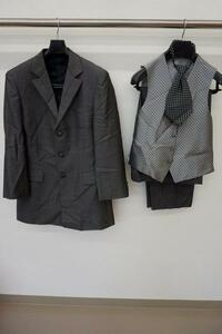  first come, first served! postage payment on delivery *3000 jpy uniformity sale * used tuxedo /J-801-115*BL*ETTE UOMO/ gray series 