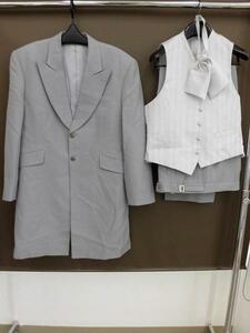  first come, first served! postage payment on delivery *3000 jpy uniformity sale * tuxedo * used *J-801-3*AM*ETTE UOMO/ gray 