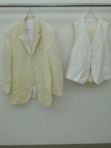 * special sale * postage payment on delivery *1500 jpy uniformity * used / tuxedo /I-731-1/OL/ cream series / wrinkle equipped 