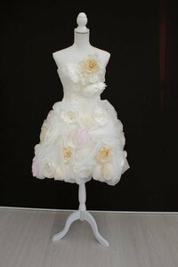  first come, first served! postage payment on delivery *#O-219-24# used * wedding dress * eggshell white |5-9T/ flexible with function * short 