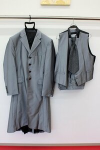  first come, first served! postage payment on delivery *3000 jpy uniformity sale * tuxedo * used *M121-1*AM* gray series stripe * Matsuo /EnVouge