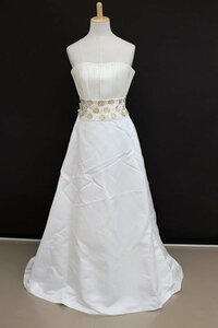  first come, first served! postage payment on delivery *2000 jpy uniformity sale *RENA KOH*J-613-26*# used * wedding dress # eggshell white * Matsuo /7T