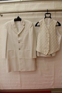  first come, first served! postage payment on delivery *4000 jpy uniformity sale * used * tuxedo *Q-925-2*AS* white group 