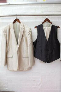  first come, first served! postage payment on delivery *4000 jpy uniformity sale * tuxedo *Q-322-26*BXL* lustre beige group 