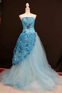 * special sale * postage payment on delivery *4000 jpy uniformity #P-1207-2# used * wedding dress * blue group * size display none / flexible cord with function 