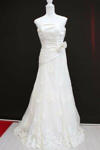  first come, first served! postage payment on delivery *4500 jpy uniformity sale #P-706-4# used * wedding dress * eggshell white *7T