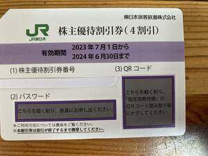 JR東日本旅客鉄道株式会社　株主優待券１枚　２０２４年６月３０日まで