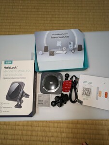 ESR magsafe 車載 HaloLock車載磁気ワイヤレス充電器 急速充電 15W magSafe充電器 磁気吸着 自動位置調節