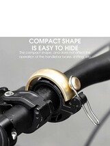 自転車ベル ヴィンテージ銅製ミニ自転車ベル 軽量耐久性 真ちゅう製 リング型 クロスバイク等に対応 22.2-31.8mmハンドルバーと互換性_画像4