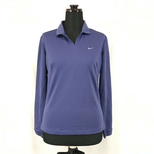 NIKE GOLF★ゴルフウェア/長袖ポロシャツ【Women's size-M/青/Blue】Tops/Shirts◆BH33