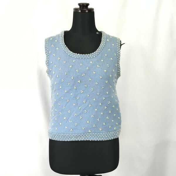 MAX&CO/マックス＆コー★アンゴラ20%混/ニットベスト【women’s size -M/水色/light blue】正規代理店タグ/JAPAN/Tops◆BH184