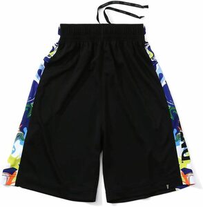 [KCM]Z-spalding-56-140* exhibition goods *[ Spalding ] Junior p Ractis pants basketball SJP200630 black × multi 140