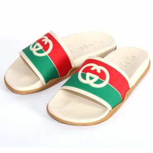 【CU】Gucci グッチ スライド サンダル オフホワイト 655461 jfa00 9136 38サイズスリッポンミュール シューズ 靴【新品/正規品】