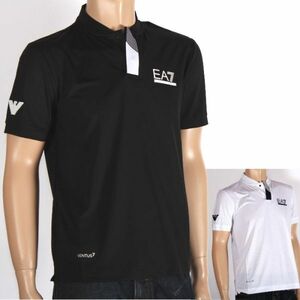 【CU】EMPORIO ARMANI エンポリオアルマーニ ヘンリーカラー ポロシャツ ホワイト/1100 【XL】 3DPT25 PJTLZ EA7 ロゴ 半袖